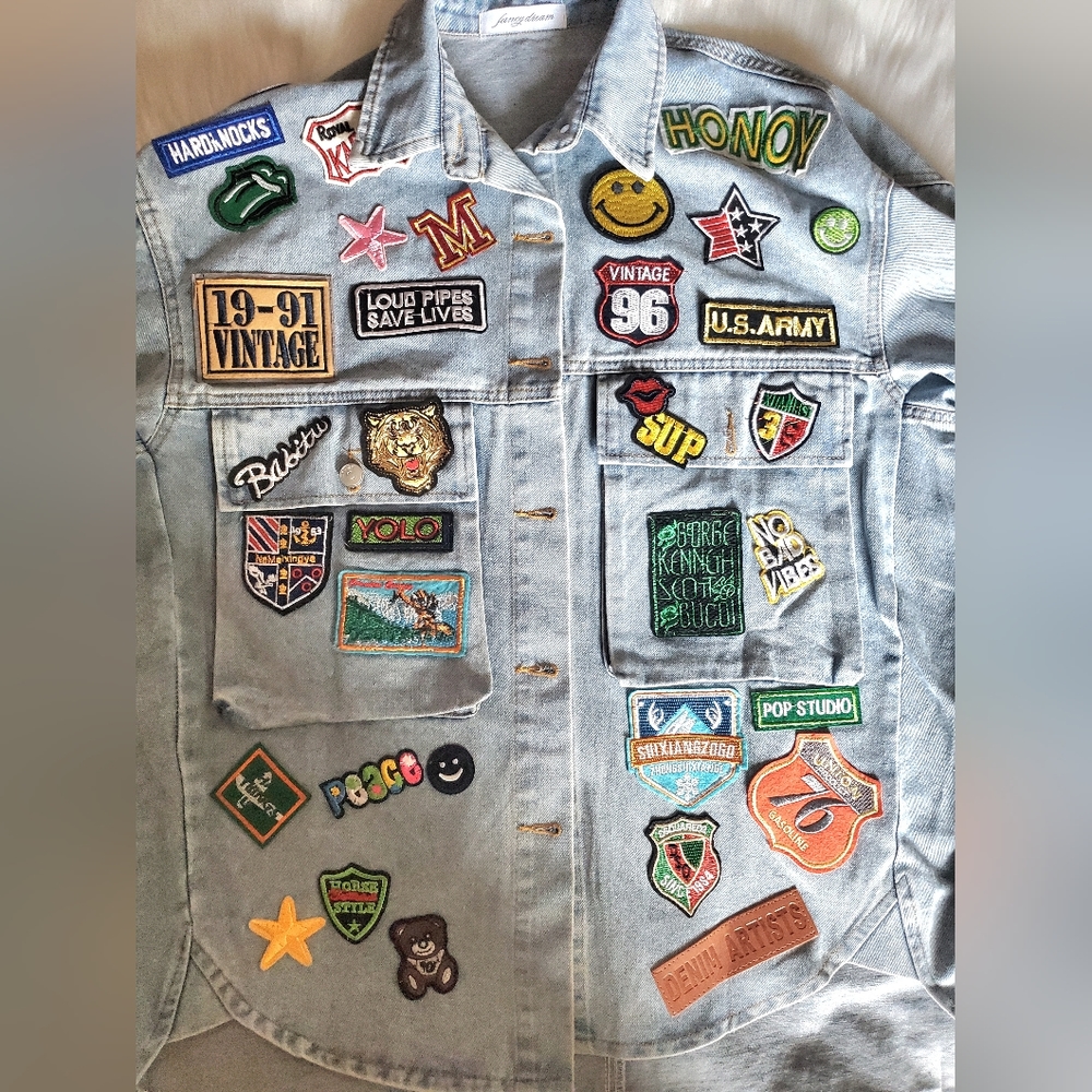 Denim patch shirt